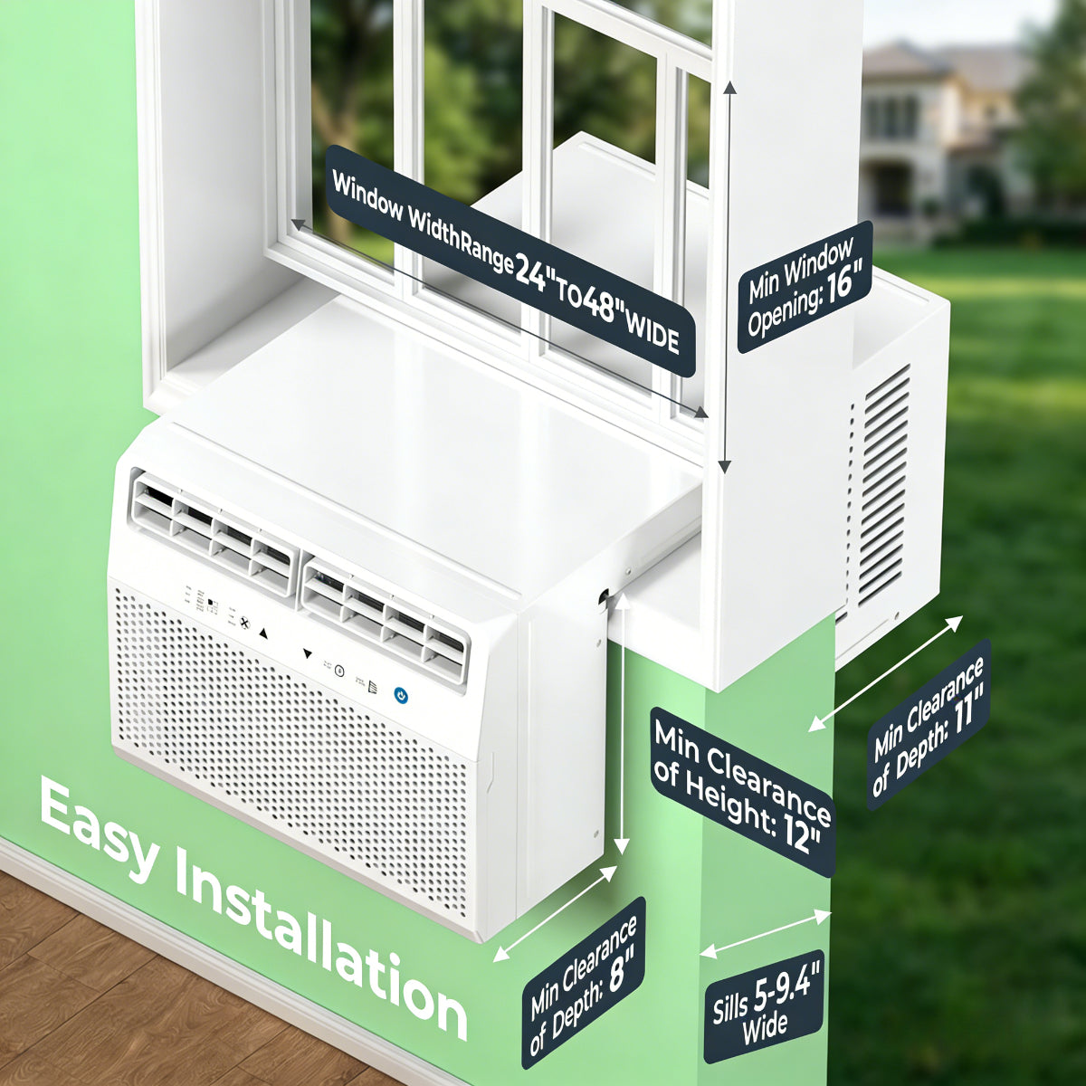 3-in-1 Window Air Conditioner (5,000/10,000 BTU) – Fast Cooling & Dehumidifier with 24H Timer