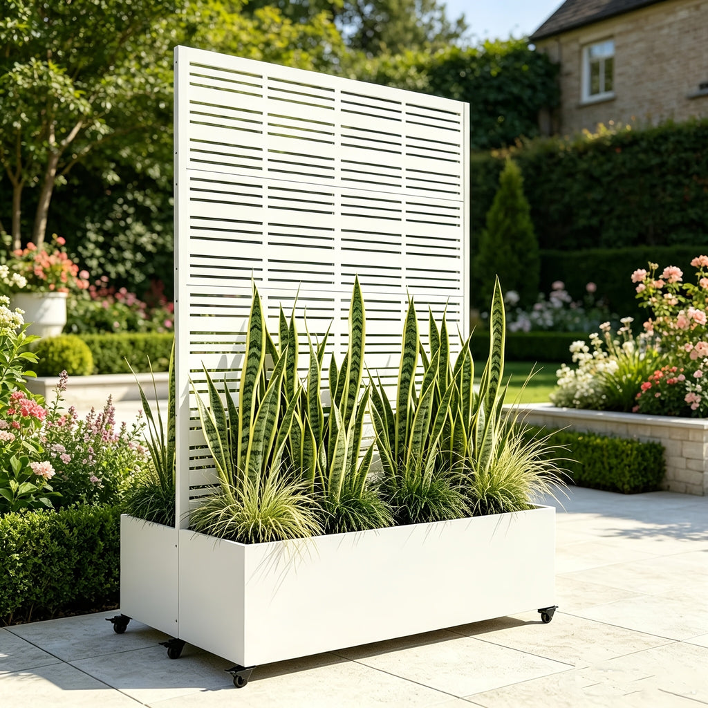 Iron Art Black Planter Box with Climbing Frame (Star 01) 183*120*40cm Thickness 6mm
