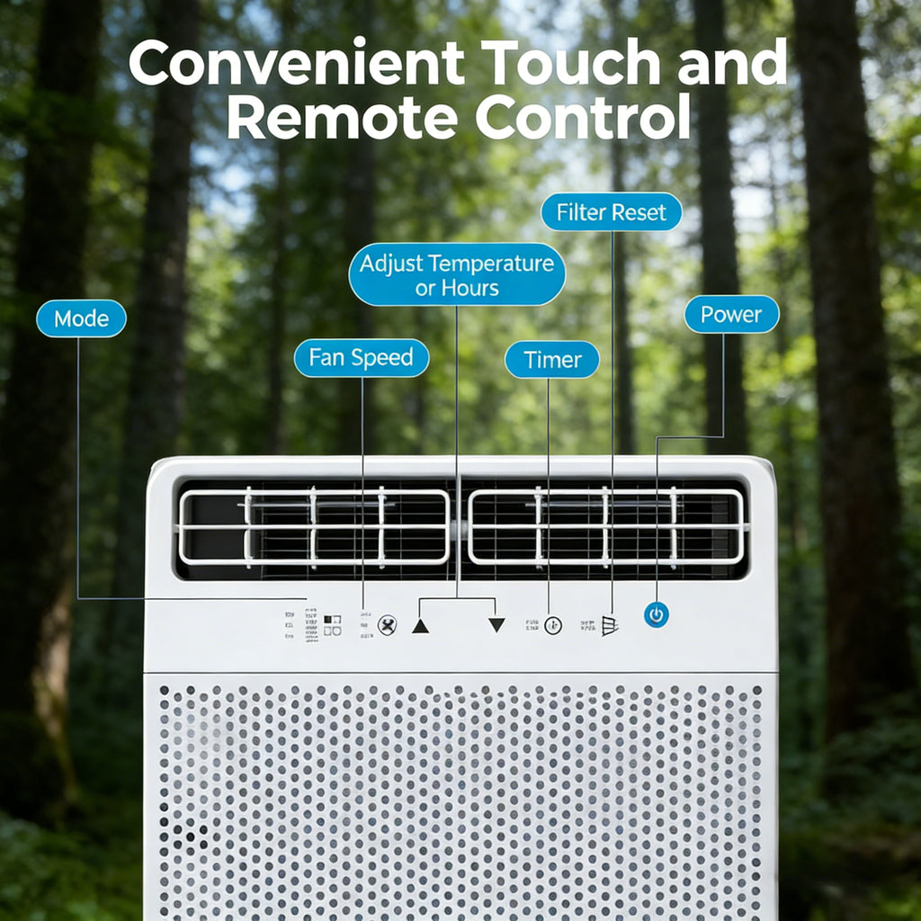 3-in-1 Window Air Conditioner (5,000/10,000 BTU) – Fast Cooling & Dehumidifier with 24H Timer