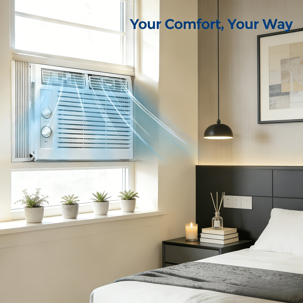 3-in-1 Window Air Conditioner (5,000/10,000 BTU) – Fast Cooling & Dehumidifier with 24H Timer