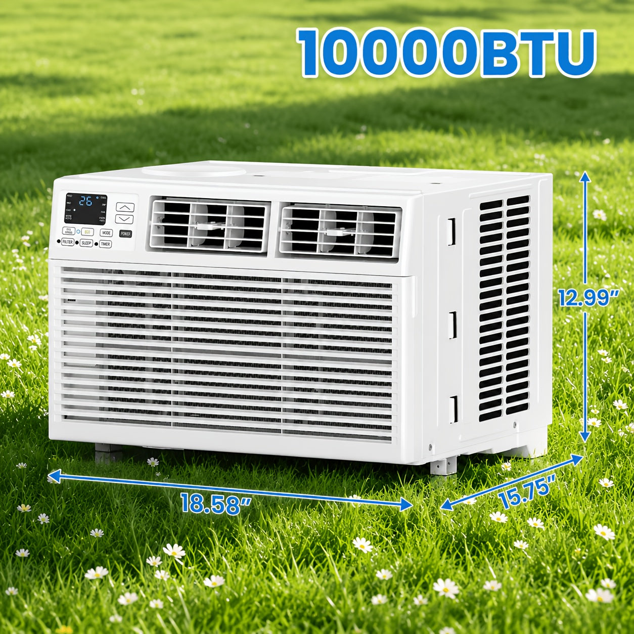 3-in-1 Window Air Conditioner (5,000/10,000 BTU) – Fast Cooling & Dehumidifier with 24H Timer