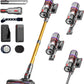 UNINELL HOME Cordless Vacuum Cleaner, 50000Pa 580W 70Mins Vacuum Cleaners for Home,Anti-Tangle Stick Vacuum Self-Standing, Handheld Vacuum Rechargeable for Pet Hair/Carpet/Floor,LED Display