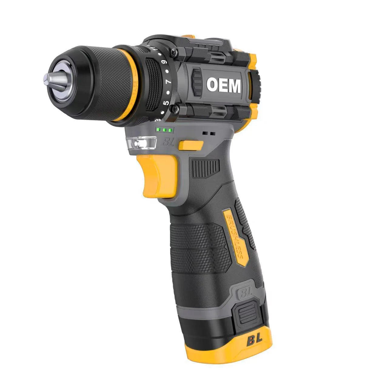 Cordless Power Drill Brushless Motor Keyless Chuck Rotary Hammer Drill Impact Drill for Wood Steel Metal-Versatile for Hardware