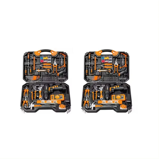 China Factory Household Tools 120 Pieces Portable Electric Drill Tool Set Woodworking Multifunctional Hardware Tool Cordless Set