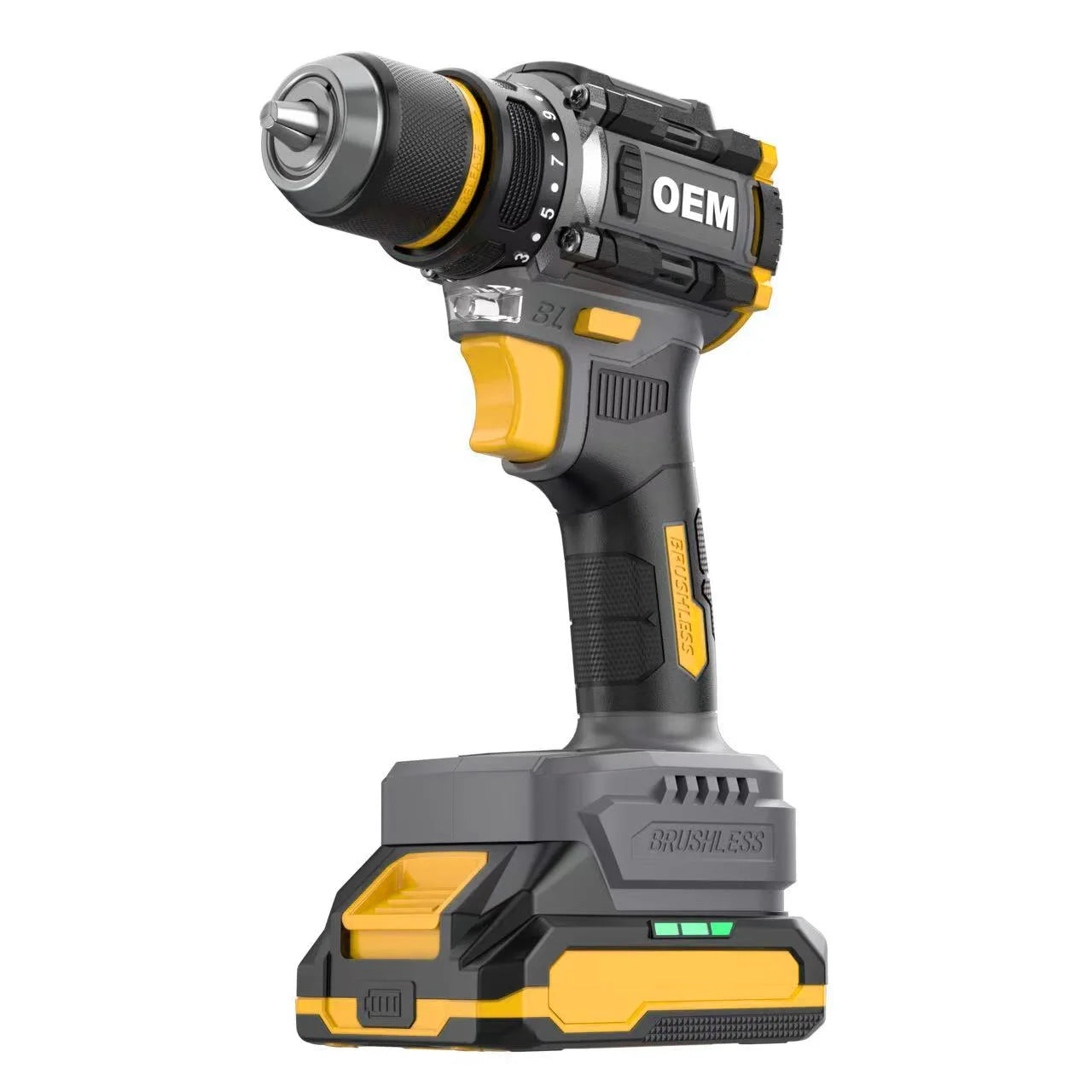 Cordless Power Drill Brushless Motor Keyless Chuck Rotary Hammer Drill Impact Drill for Wood Steel Metal-Versatile for Hardware