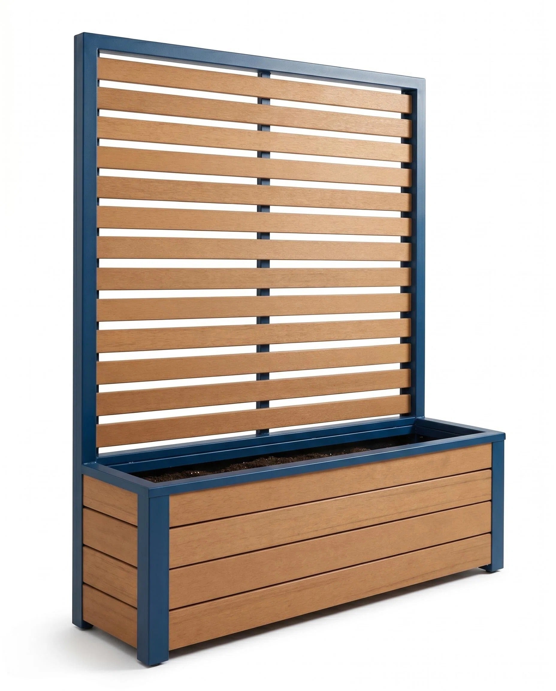 6ft Wood & Metal Privacy Planter with Trellis